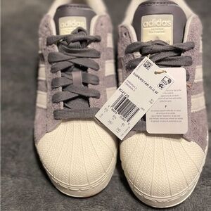 Adidas Superstar Sneakers in Gray and Cream
